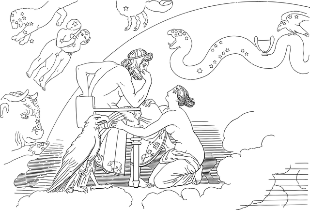 Thétis plaide auprès de Zeus pour le compte de son fils-roi, Achille.